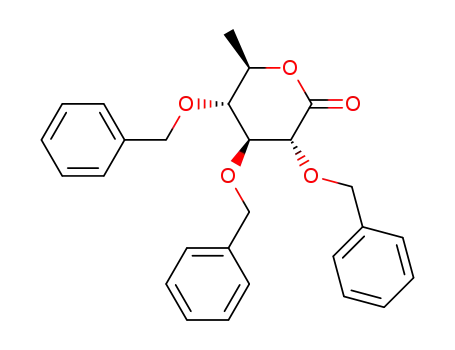 Molecular Structure of 1461750-25-3 ((3R,4S,5R,6R)-3,4,5-tris(benzyloxy)-6-methyltetrahydro-2H-pyran-2-one)