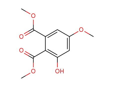 Molecular Structure of 24953-74-0 (1,2-Benzenedicarboxylic acid, 3-hydroxy-5-methoxy-, dimethyl ester)