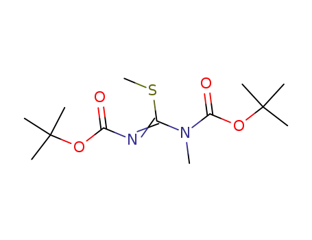 Molecular Structure of 215175-55-6 (N,N'-BIS(TERT-BUTOXYCARBONYL)-N,S-DIMETHYLISOTHIOUREA)