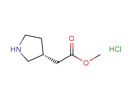 Molecular Structure of 1024038-31-0 (3-Pyrrolidineacetic acid, Methyl ester, hydrochloride, (3R)-)