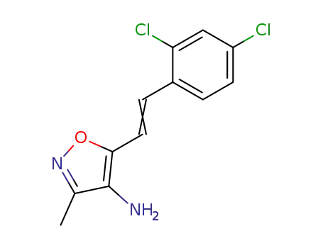 Molecular Structure of 62878-95-9 (4-Isoxazolamine, 5-[2-(2,4-dichlorophenyl)ethenyl]-3-methyl-)