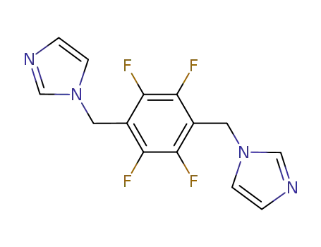 Molecular Structure of 876148-50-4 (2,3,5,6-tetrafluoro-1,4-bis(imidazole-1-yl-methyl)benzene)