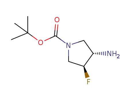 Molecular Structure of 1009075-43-7 ((3S,4S)-tert-Butyl 3-amino-4-fluoropyrrolidine-1-carboxylate)