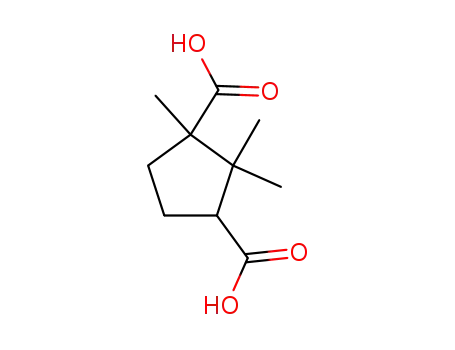 Molecular Structure of 306279-95-8 (1,3-Cyclopentanedicarboxylic acid, 1,2,2-trimethyl-)