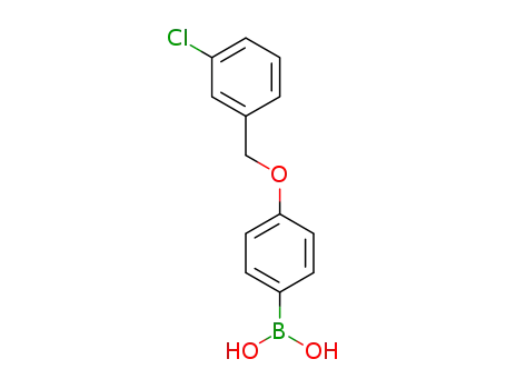 Molecular Structure of 871125-96-1 (4-(3-ChlorophenylMethoxy)phenylboronic acid)