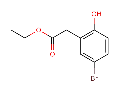 Molecular Structure of 220801-65-0 (ethyl 2-(5-bromo-2-hydroxyphenyl)acetate)