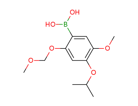 Molecular Structure of 875654-34-5 (Boronic acid,
[5-methoxy-2-(methoxymethoxy)-4-(1-methylethoxy)phenyl]-)