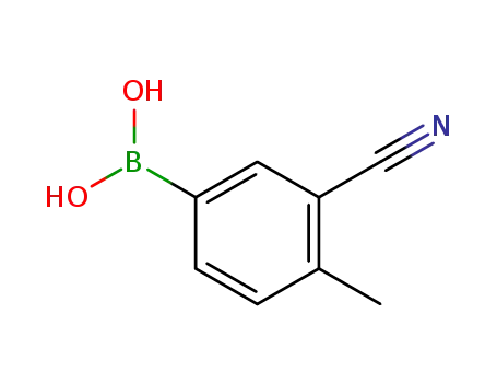 Molecular Structure of 911210-49-6 ((3-Cyano-4-methylphenyl)boronic acid)