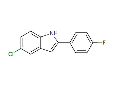Molecular Structure of 76609-16-0 (5-chloro-2-(4-fluorophenyl)-1H-indole)