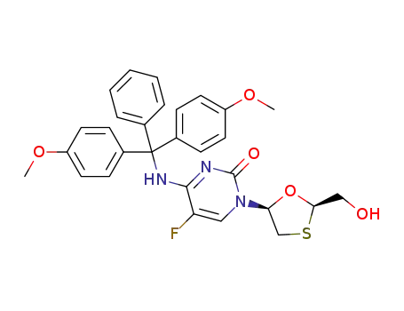 (-)-N<sub>4</sub>-(4,4'-dimethoxytrityl)-5-fluoro-2',3'-dideoxy-3'-thiacytidine
