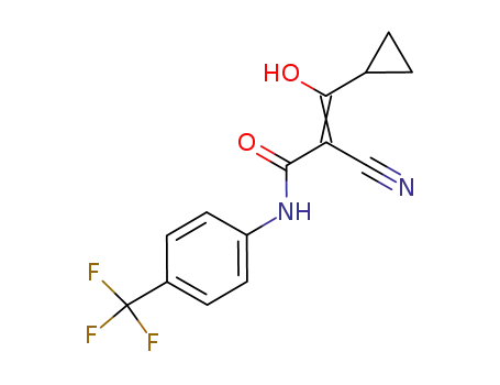 Molecular Structure of 183945-55-3 (2-Propenamide,
2-cyano-3-cyclopropyl-3-hydroxy-N-[4-(trifluoromethyl)phenyl]-)