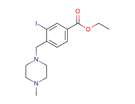 Molecular Structure of 859212-61-6 (Benzoic acid, 3-iodo-4-[(4-methyl-1-piperazinyl)methyl]-, ethyl ester)
