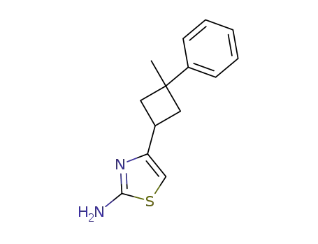 Molecular Structure of 283604-98-8 (2-Thiazolamine, 4-(3-methyl-3-phenylcyclobutyl)-)