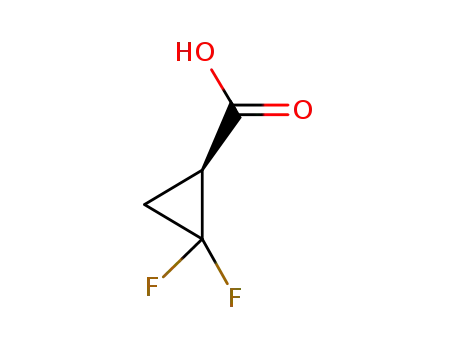 Molecular Structure of 1883301-82-3 ((1S)‐2,2‐difluorocyclopropane‐1‐carboxylic acid)