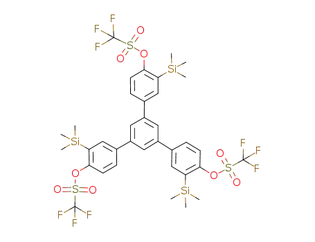 Molecular Structure of 847925-63-7 (1,3,5-TRIS[4-(TRIFLUOROMETHANESULFONYLOXY)-3-(TRIMETHYLSILYL)PHENYL]BENZENE)