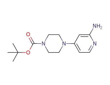 Molecular Structure of 571189-23-6 (1-BOC-4-(2-AMINO-4-PYRIDINYL)-PIPERAZINE)