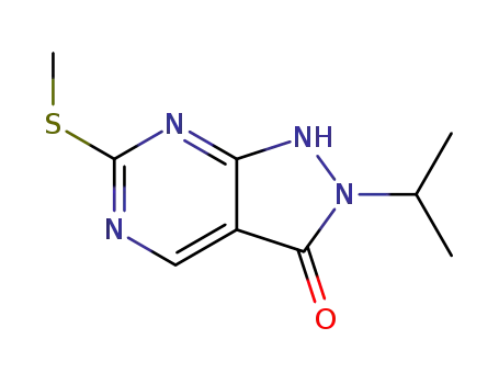 Molecular Structure of 955368-93-1 (6-(methylsulfanyl)-2-(propan-2-yl)-1H,2H,3H-pyrazolo[3,4-d]pyrimidin-3-one)