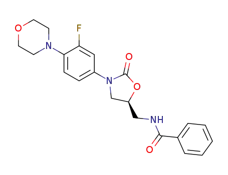 Molecular Structure of 1390617-34-1 ((S)-N-[[3-[3-fluoro-4-(morpholin-4-yl)phenyl]-2-oxooxazolidin-5-yl]methyl]benzamide)