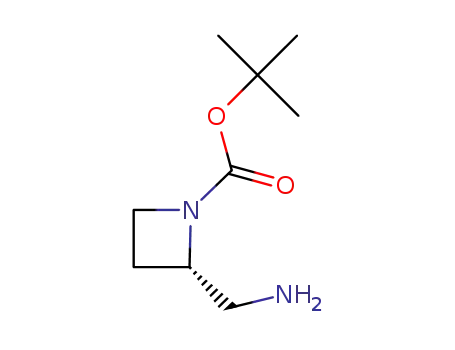 Molecular Structure of 1007873-90-6 ((S)-2-AMinoMethyl-1-Boc-azetidine)