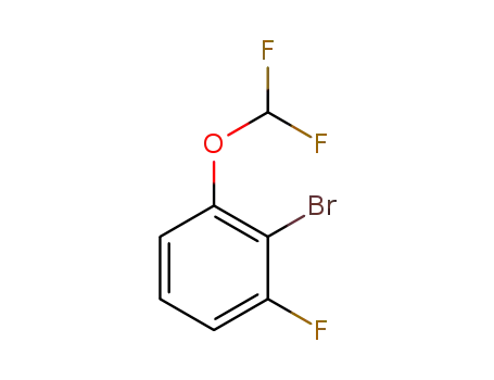 Molecular Structure of 1239492-22-8 (2-BroMo-1-(difluoroMethoxy)-3-fluorobenzene)