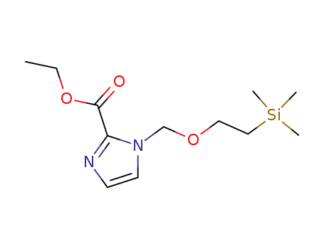 Molecular Structure of 329984-05-6 (ethyl 1-((2-(trimethylsilyl)ethoxy)methyl)-1H-imidazole-2-carboxylate)