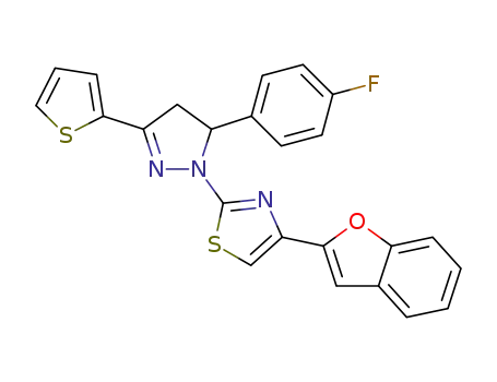 4-(benzofuran-2-yl)-2-(5-(4-fluorophenyl)-3-(thiophen-2-yl)-4,5-dihydro-1H-pyrazol-1-yl)thiazole