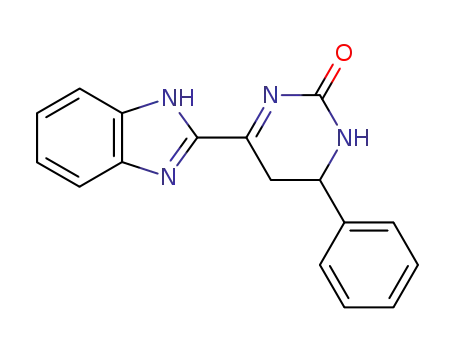 Molecular Structure of 63330-66-5 (2(1H)-Pyrimidinone, 4-(1H-benzimidazol-2-yl)-5,6-dihydro-6-phenyl-)