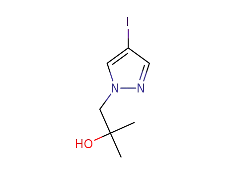 Molecular Structure of 1298032-45-7 (1-(4-iodo-1H-pyrazol-1-yl)-2-methylpropan-2-ol)