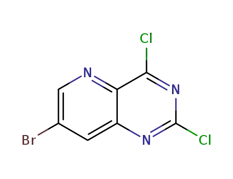 Molecular Structure of 1215074-41-1 (7-bromo-2,4-dichloropyrido[3,2-d]pyrimidine)