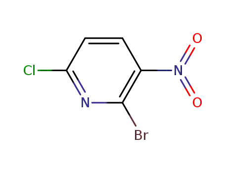 Molecular Structure of 91678-23-8 (2-BROMO-6-CHLORO-3-NITROPYRIDINE)