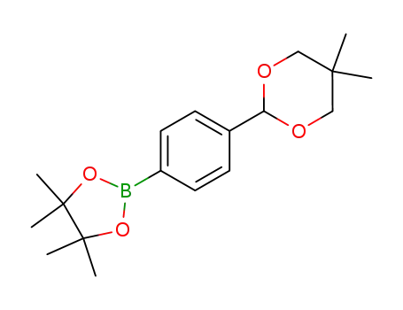 Molecular Structure of 305344-39-2 (2-(4-(5,5-dimethyl-1,3-dioxan-2-yl)phenyl)-4,4,5,5-tetramethyl-1,3,2-dioxaborolane)