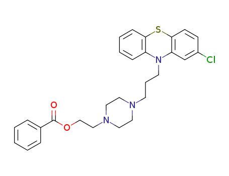 Molecular Structure of 96264-27-6 (1-benzoyloxy-2-{4-[3-(2-chloro-phenothiazin-10-yl)-propyl]-piperazin-1-yl}-ethane)