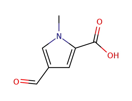Molecular Structure of 132122-28-2 (1H-Pyrrole-2-carboxylic acid, 4-formyl-1-methyl- (9CI))