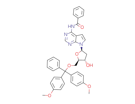 Molecular Structure of 90335-57-2 (N4-BENZOYL-5'-O-(DIMETHOXYTRITYL)-7-DEAZA-2'-DEOXYADENOSINE)