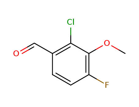 Molecular Structure of 750586-10-8 (2-chloro-4-fluoro-3-methoxybenzaldehyde)