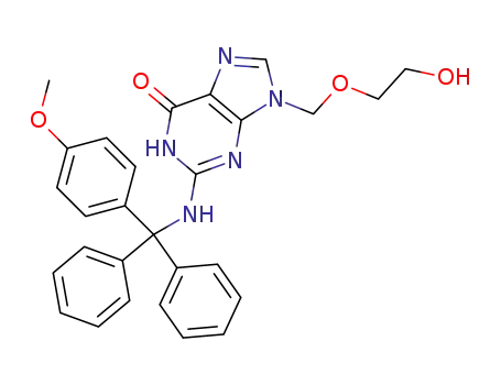 6H-Purin-6-one,
1,9-dihydro-9-[(2-hydroxyethoxy)methyl]-2-[[(4-methoxyphenyl)diphenyl
methyl]amino]-