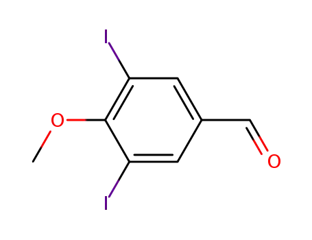 Molecular Structure of 32024-14-9 (Benzaldehyde, 3,5-diiodo-4-methoxy-)