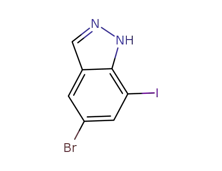 Molecular Structure of 953410-86-1 (1H-Indazole, 5-bromo-7-iodo-)