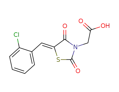 Molecular Structure of 1452759-66-8 ([5-(2-chlorobenzylidene)-2,4-dioxo-1,3-thiazolidin-3-yl]acetic acid)
