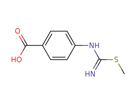 Benzoic acid, 4-[[imino(methylthio)methyl]amino]- (9CI)