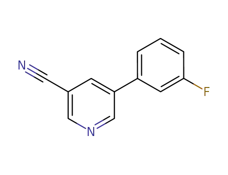 Molecular Structure of 1214373-90-6 (5-(3-fluorophenyl)pyridine-3-carbonitrile)