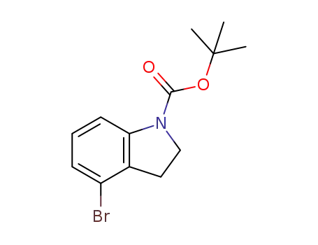 Molecular Structure of 885272-46-8 (4-BROMO-2,3-DIHYDRO-INDOLE-1-CARBOXYLIC ACID TERT-BUTYL ESTER)