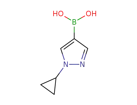 Molecular Structure of 1678534-30-9 ((1-CYCLOPROPYL-1H-PYRAZOL-4-YL)BORONIC ACID)