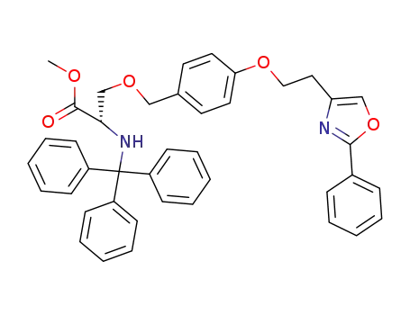 Molecular Structure of 201660-23-3 (O-[4-[2-(2-phenyl-4-oxazolyl)ethoxy]phenylmethyl]-N-triphenylmetyl-L-serine methyl ester)
