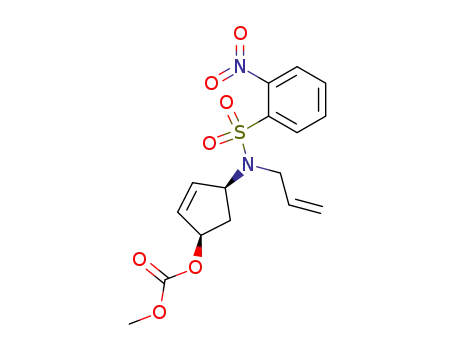 methyl (1R,4S)-4-(N-nosyl-1-prop-2-enylamino)cyclopent-2-enyl carbonate