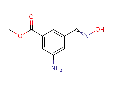 Molecular Structure of 183430-98-0 (Benzoic acid, 3-amino-5-[(hydroxyimino)methyl]-, methyl ester (9CI))
