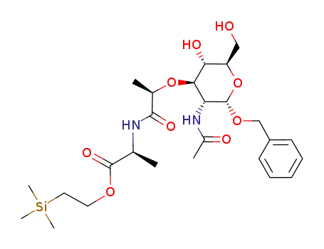(S)-2-[(R)-2-((2S,3R,4R,5S,6R)-3-Acetylamino-2-benzyloxy-5-hydroxy-6-hydroxymethyl-tetrahydro-pyran-4-yloxy)-propionylamino]-propionic acid 2-trimethylsilanyl-ethyl ester