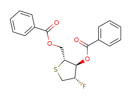 Molecular Structure of 878384-17-9 (1,4-anhydro-2-deoxy-2-fluoro-3,5-di-O-benzoyl-4-thio-D-arabinitol)