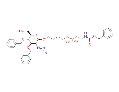 {2-[5-((2R,3R,4R,5S,6R)-3-Azido-4,5-bis-benzyloxy-6-hydroxymethyl-tetrahydro-pyran-2-yloxy)-pentane-1-sulfonyl]-ethyl}-carbamic acid benzyl ester