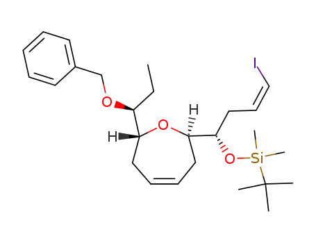 Silane,
(1,1-dimethylethyl)[[(1S,3Z)-4-iodo-1-[(2R,7R)-2,3,6,7-tetrahydro-7-[(1S
)-1-(phenylmethoxy)propyl]-2-oxepinyl]-3-butenyl]oxy]dimethyl-